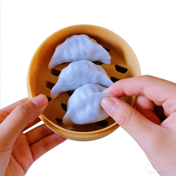 EQWLJWE Squishy Squeeze Toys,Squishy Dumpling Stress Ball Slow Rising Soft Stress Relief Fidget Toy,Glitter Dumpling Squishyes Box