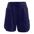 thumbnail image 5 of COMVALUE Women's Athletic Running Shorts 5" Quick Dry Workout Hiking High Waisted Active Exercise (Navy, XS), 5 of 5
