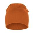 thumbnail image 2 of Classic Plain Cuffless Beanie Winter Knit Hat Skully Cap, Orange, 2 of 2
