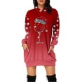 thumbnail image 1 of Vestido corto de sudadera con capucha y bolsillos con estampado navideño para mujer informal a la moda Pompotops  hdfakjf432, 1 of 6