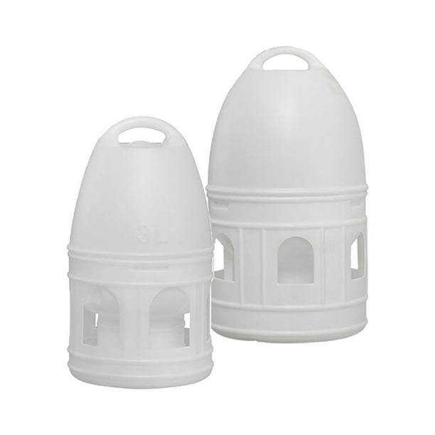 2 piezas de bebedero de agua para pájaros duradero, comedero para pájaros, accesorios para jaulas de pájaros con asa. 3L 10L Blanco