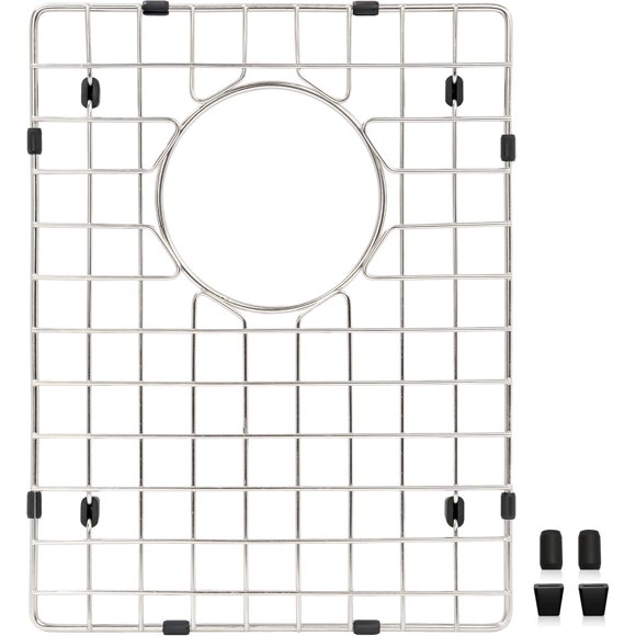 shiyou-Kitchen Sink Grid, 11.25"×14.5" Stainless Steel Bottom Grid Sink Protectors for Single or Double Bowl Sink, Non-Skid Sink Protectors for Kitchen Sink Protection Grid with Small Rounded Corner