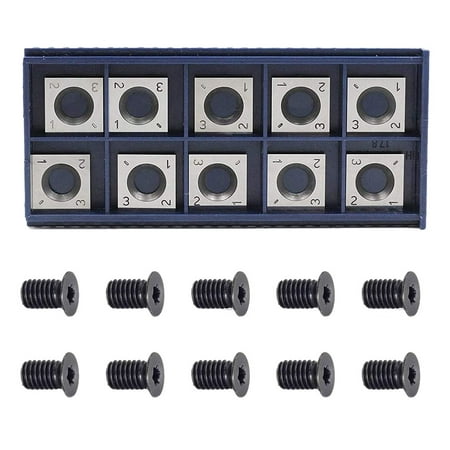 

10Pcs 14mm Square Straight Carbide Cutter Insert with 10Pcs M610mm Screws for Wood Working Spiral/Helical Planer Cutter Head