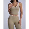 thumbnail image 7 of IBTOM CASTLE Womens Color Block Workout Sets Racerback Tank Top High Waist Leggings Gym Set Yoga Pilates Outfits Gray, 7 of 7