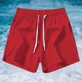 thumbnail image 2 of Gibobby Mens Shorts Mens Elastic Waist Drawstring Shorts Casual Classic Fit Stretch Flat Front Shorts with Pockets for Men Elastic Shorts For Men(S,Brick Red), 2 of 5