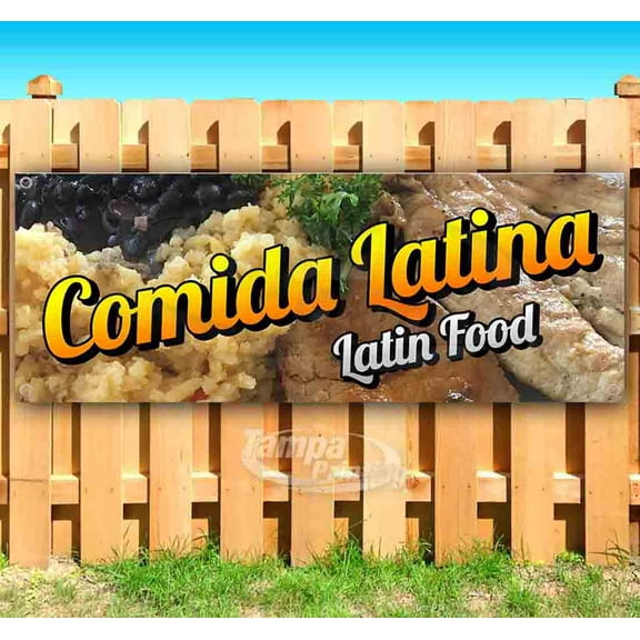 Comida Latina Latin Food 13 oz Vinyl Banner With Metal Grommets