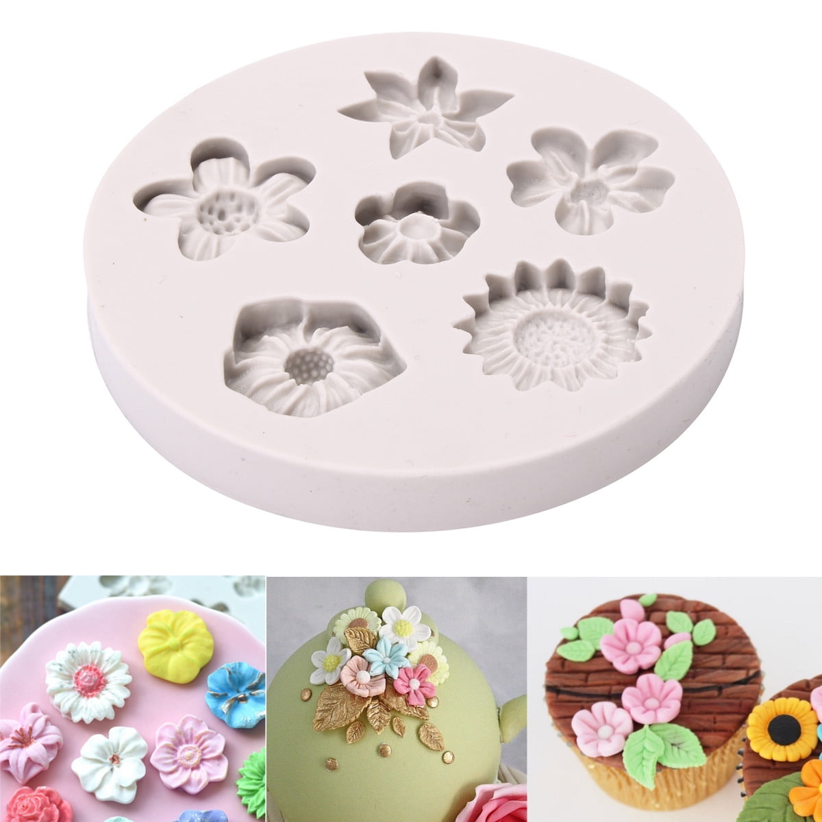 Cake Silicone Icing Mould for Cake and Cupcake Decoration by FPC Tudor Rose