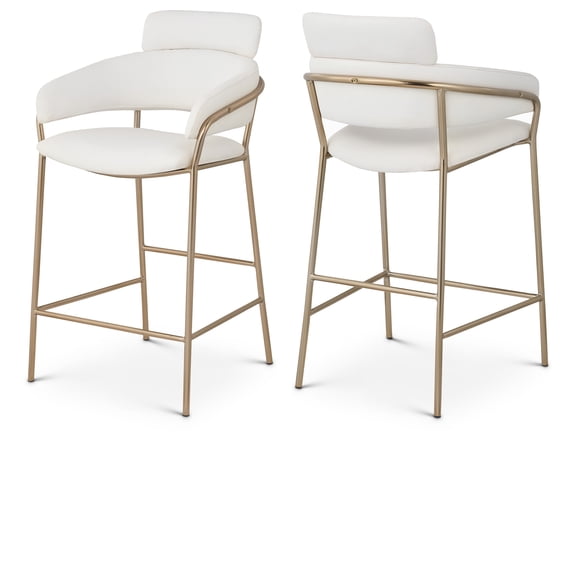 Meridian Furniture Yara Cream Vegan Leather Counter Stool