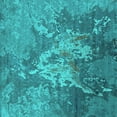 thumbnail image 1 of Ahgly Company Machine Washable Indoor Square Oriental Turquoise Blue Industrial Area Rugs, 8' Square, 1 of 4