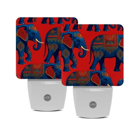 

Night Light Night Lights Plug into Wall 2-Pack Nightlight Plug in Night Light Dusk to Dawn Night Lamp Led Night Light for Adults Kids Room Ethnic Tribal Animal Vintage Elephant