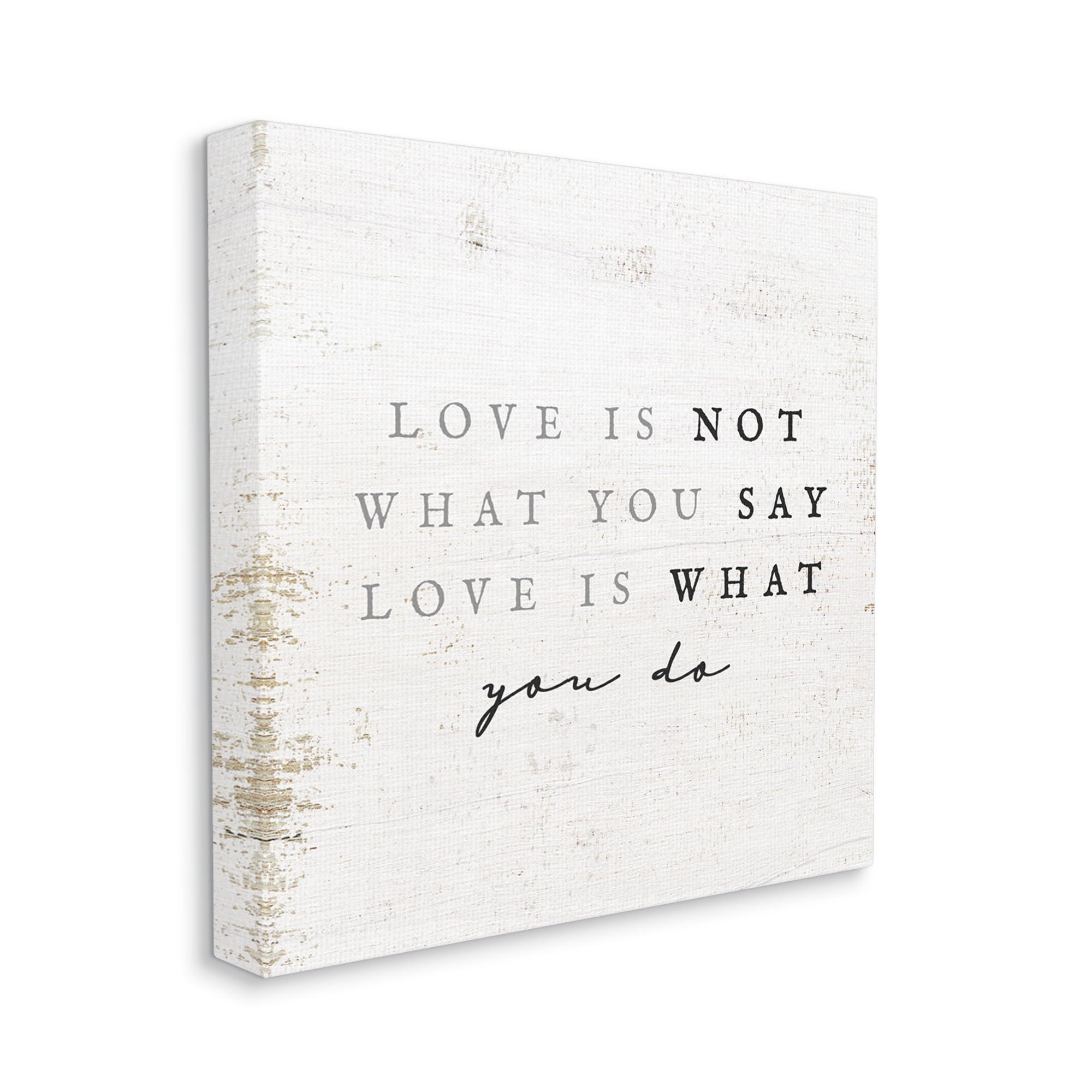 Stupell Industries Rustic Love Phrase Inspirational Painting Gallery Wrapped Canvas Print Wall Art, 30 x 30