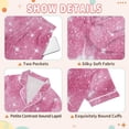 thumbnail image 6 of Silky Satin Kids' Pajama Set Breathable & Smooth Unisex Button-Down Pajamas Pink Glitter Background, 6 of 7