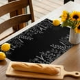 thumbnail image 3 of Placemats Set of 4, Black Floral Place Mats Flower Leaf Branch Tablemats Washable Placemat Table Decoration for Kitchen Table Dinner Party Home Decor Indoor Outdoor 13x19 Inch, 3 of 9