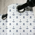 thumbnail image 3 of Ambesonne Ocean Grommet Curtain, Anchors and Skulls Bones, 50" x 72", Navy Blue, 3 of 6
