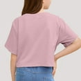 thumbnail image 6 of Inglocry Girls Crop Tops Short Sleeve T-Shirts for Girl Crew Neck Basic Tee Size 5-14 Years Basic Tees Girls Shirts Pink 2-3Y, 6 of 6