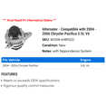 thumbnail image 2 of Alternator - Compatible with 2004 - 2006 Chrysler Pacifica 3.5L V6 2005, 2 of 2
