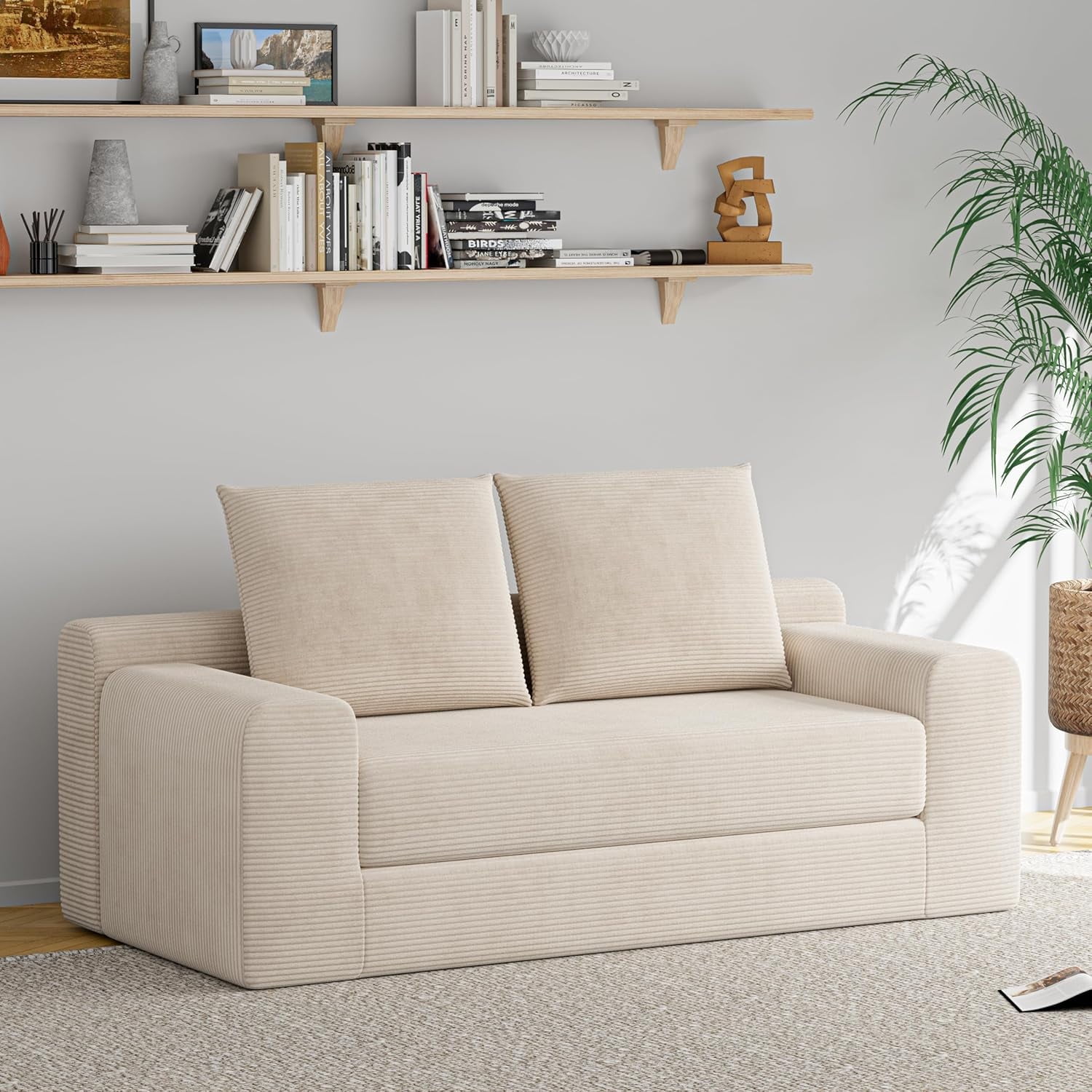 Z-HOM Folding Sofa Bed, Adjustable 6 Inch Floor Couch with Memory