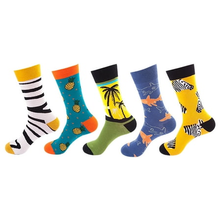 

Womens Socks 5 Pairs Print Gifts Cotton Long Funny For Novelty Funky Cute Sock