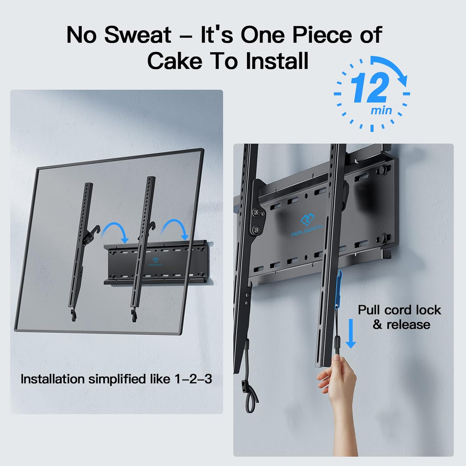 Tilting TV Wall Mount Bracket Low Profile for Most 23-60 inch LED LCD OLED, Plasma Flat Screen TVs with VESA 400x400mm Weight up to 115lbs, Fits 16" Wood Stud