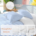 thumbnail image 2 of 3 Piece Blue White Stripe Duvet Cover Set Full Size,Microfiber Comforter/Quilt Cover with Corner Ties and 2 Pillowcases,Modern Minimalist Geometric Striped All Season Soft Bedding with Zipper Closure, 2 of 8