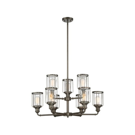 

Satin Copper Bronze Tone Finished Chandeliers 31 Wide A19 Bulb 9 Light Fixture
