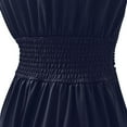 thumbnail image 6 of Black & Friday Deals Usmixi Dresses for Women 2023 Evening Party Casual Empire Waist High Slit Pleated Hem Long Dresses Solid Short Sleeve V-Neck Maxi Formal Dresses for Women Dark Blue XL, 6 of 7