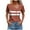 Orange, variant on Womens Tops Plus Size under $10 Short Sleeved V-Neck Stripe Printed Button Shirt Casual T-shirt Wine XXL