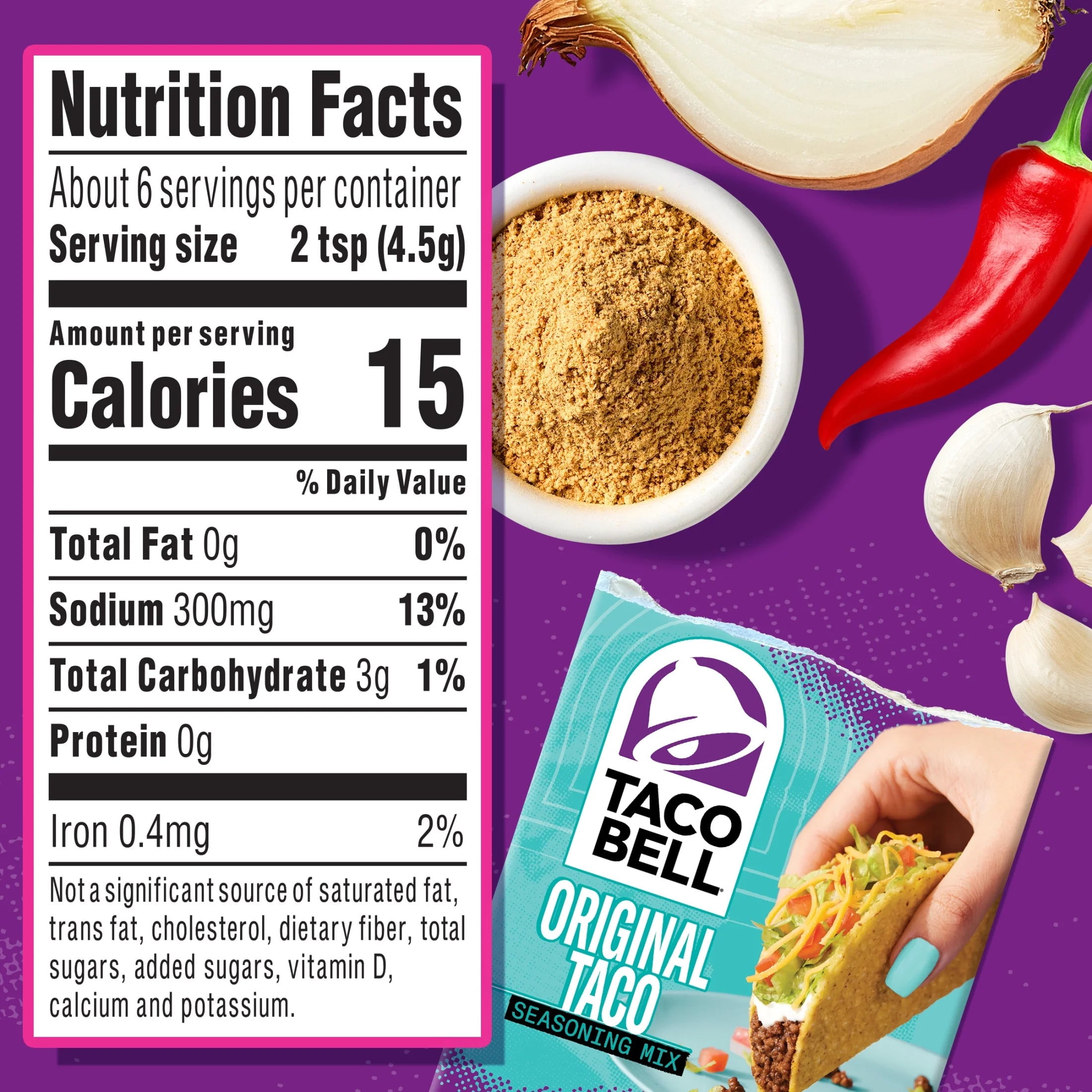 (4 pack) Taco Bell Original Taco Seasoning Mix, 1 oz Packet
