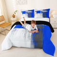 thumbnail image 3 of Homewish Navy Oil Painting Full Size Comforter Sets,Retro Geometric Art Bedding Comforter Set,Black Reversible,3pcs,1 Comforter and 2 Pillowcases, 3 of 7