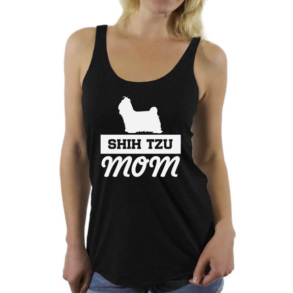 Awkward Styles Women's Shih Tzu Mom Graphic Racerback Tank Tops Funny Little Lion Mom