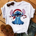 thumbnail image 2 of Camiseta navideña con dibujos animados de Lilo y Stitch para mujer, remera con estampado de Stitch, playera de manga corta con estampado Y2k, camisetas de calle para mujer, 2 of 5