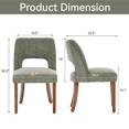 thumbnail image 5 of Vknow Furniture Set of 2 Chenille Dining Chairs, Mid-Century Modern Upholstered Kitchen Chairs with Cutout Back & Solid Wood Legs, Green, 5 of 10
