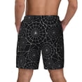 thumbnail image 3 of Sigee Spider Web Black Print Mens Swim Trunks with Compression Liner Quick Dry Swim Stretch Beach Shorts with Pockets,S-3XL, 3 of 7