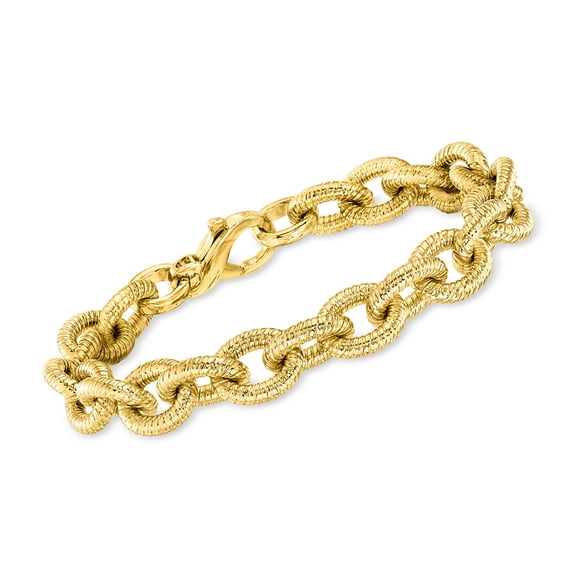 Ross-Simons Italian 14kt Yellow Gold-Plated Oval-Link Bracelet, Women's, Adult