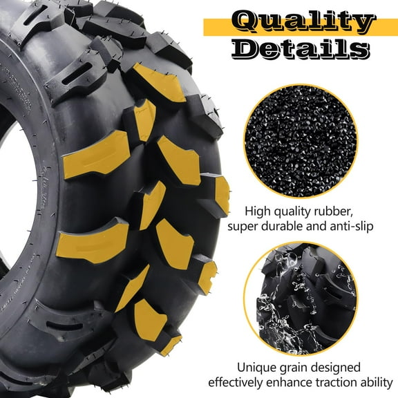 TROPOW Tires,18x9.5-8 ATV/UTV All-Terrain Tires – Set of 2, 4PR Tubeless Trail & Off-Road Tires for Mud, Sand, and Dirt