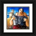 thumbnail image 1 of West, Ronald 15x15 Black Ornate Wood Framed with Double Matting Museum Art Print Titled - Musician II, 1 of 4