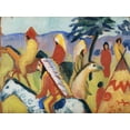thumbnail image 2 of Macke, August 24x19 White Modern Wood Framed Museum Art Print Titled - Indians Riding Near the Tent, 2 of 4