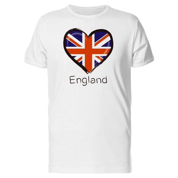 England Flag Heart T-Shirt Men -Image by Shutterstock, Male Large
