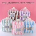 thumbnail image 5 of Pink Towel Premium Family Microfiber Bath Towel Set Microfiber Coral Velvet Highly Absorbent Towel for Bath Fitness Bathroom Thick Bath Towel Set Household Towel 35*75 Dusknt Towel Clearance!, 5 of 9