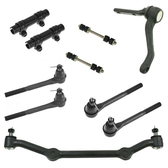 TRQ 10 pc Front Suspension Kit Idler Arm Drag Link Tie Rods & Sway Bar End Links PSA58864