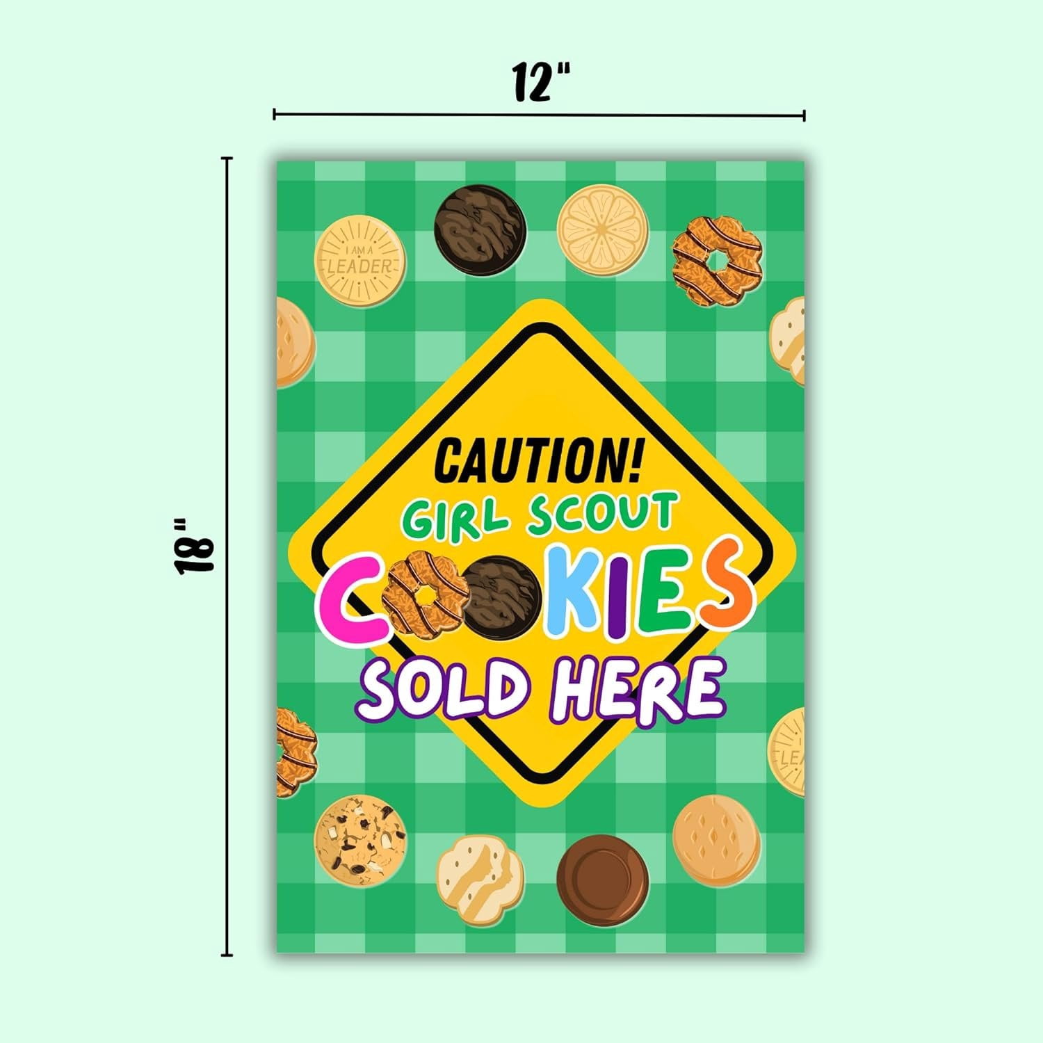 Stop Scout Cookies Sold Here  3 Pack, 12x18 Mixed Colors Outdoor Yard Sign Hold Up at Booth Traffic To Buy Girl Cookies Troop Leader and Number Reorder Sales Goal