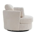 thumbnail image 4 of Oversized 360 Degreed Swivel Accent Chair with 4 Pillow, Modern Corduroy Swivel Barrel Chair, Mid Century Modern Reading Chair for Living Room/Bedroom, White, 4 of 7