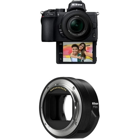 Nikon Z 50 DX-Format Mirrorless Camera w/NIKKOR Z DX 16-50mm f/3.5-6.3 VR with Nikon Mount Adapter FTZ II