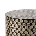 thumbnail image 3 of Benjara 20" Stool Table- Round Wood Design- Modern- Capiz Inlay- Black/White, 3 of 4