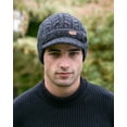 thumbnail image 2 of Erin Knitwear Traditional Cable Knit Wool Beanie, Dark Gray, One Size, 2 of 5