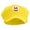 Yellow, variant on Mario Mustache Logo Embroidered Cotton Elastic Newsboy Cap - Yellow OSFM