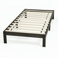 thumbnail image 6 of Twin Size Bed Frame, Solid Wood Platform with Wood Slat Support, No Box Spring Needed, Gray, 6 of 8