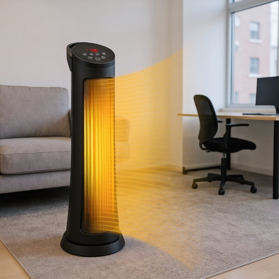 Resenkos Small Portable Room Heaters,Heater, Portable Heater,1500W PTC Fast Heating Space Heater with Remote Control