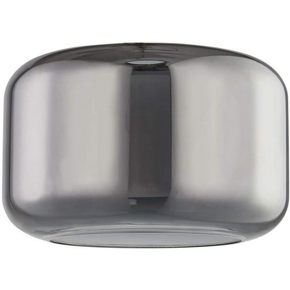 Large Transparent Smoke Drum Glass Shade with 2-Inch Fitter