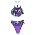 thumbnail image 3 of Alvivi Girls 2Pcs Bikini Suit Ruffle Hem Tube Top Bottom Swimwear Set 2-10, 3 of 7